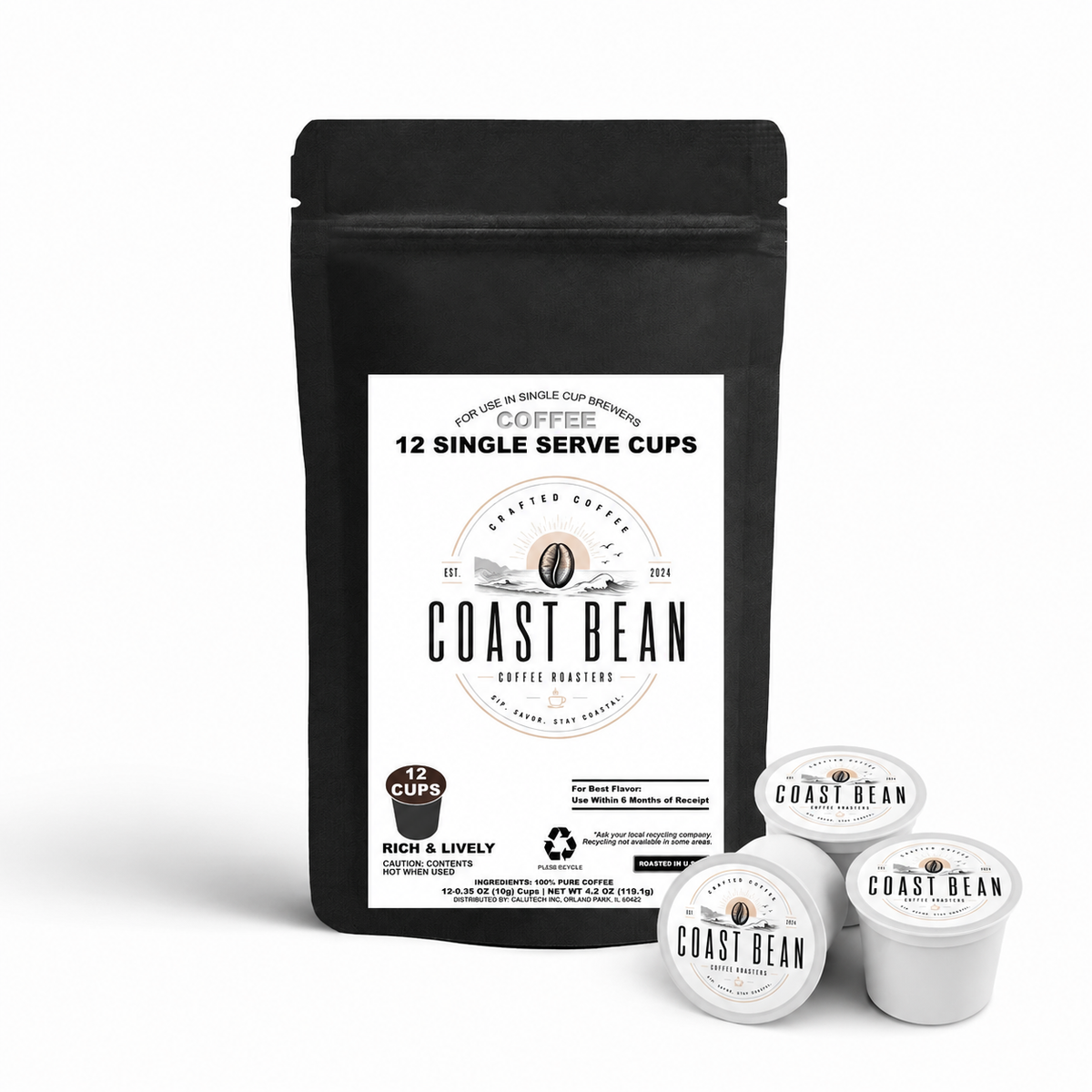 12 Pack Single Serve Coffee Capsules